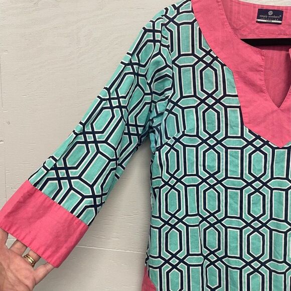 Simply Southern Pink and Teal‎ Tunic, Size Large - Picture 2 of 8